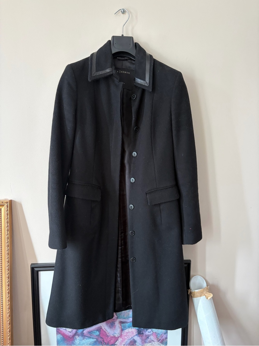 Tara Jarmon - Black woman Wool-Blend Single-Breasted Coat size 36
